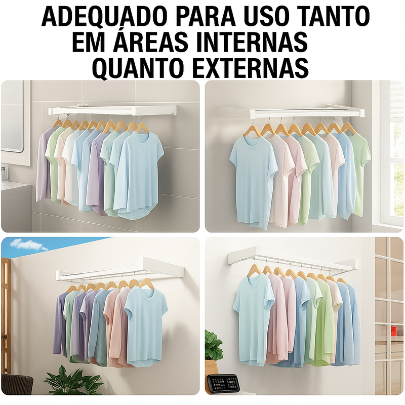 Varal de Parede Mágico Retrátil